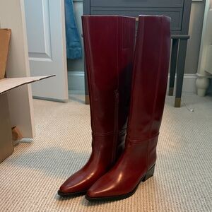 Jeffrey Campbell Tall Valerian Leather Boots in Dark Tan